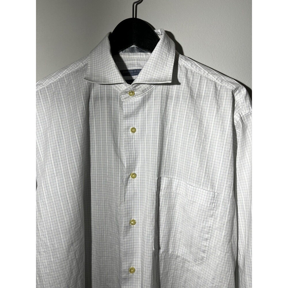 Forsyth of Canada Dress Shirt Men 16.5Button Up Long Sleeve grid pattern office